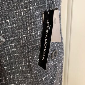 New Donna Morgan two-piece suit with skirt and jacket, tweed blend, size 8.